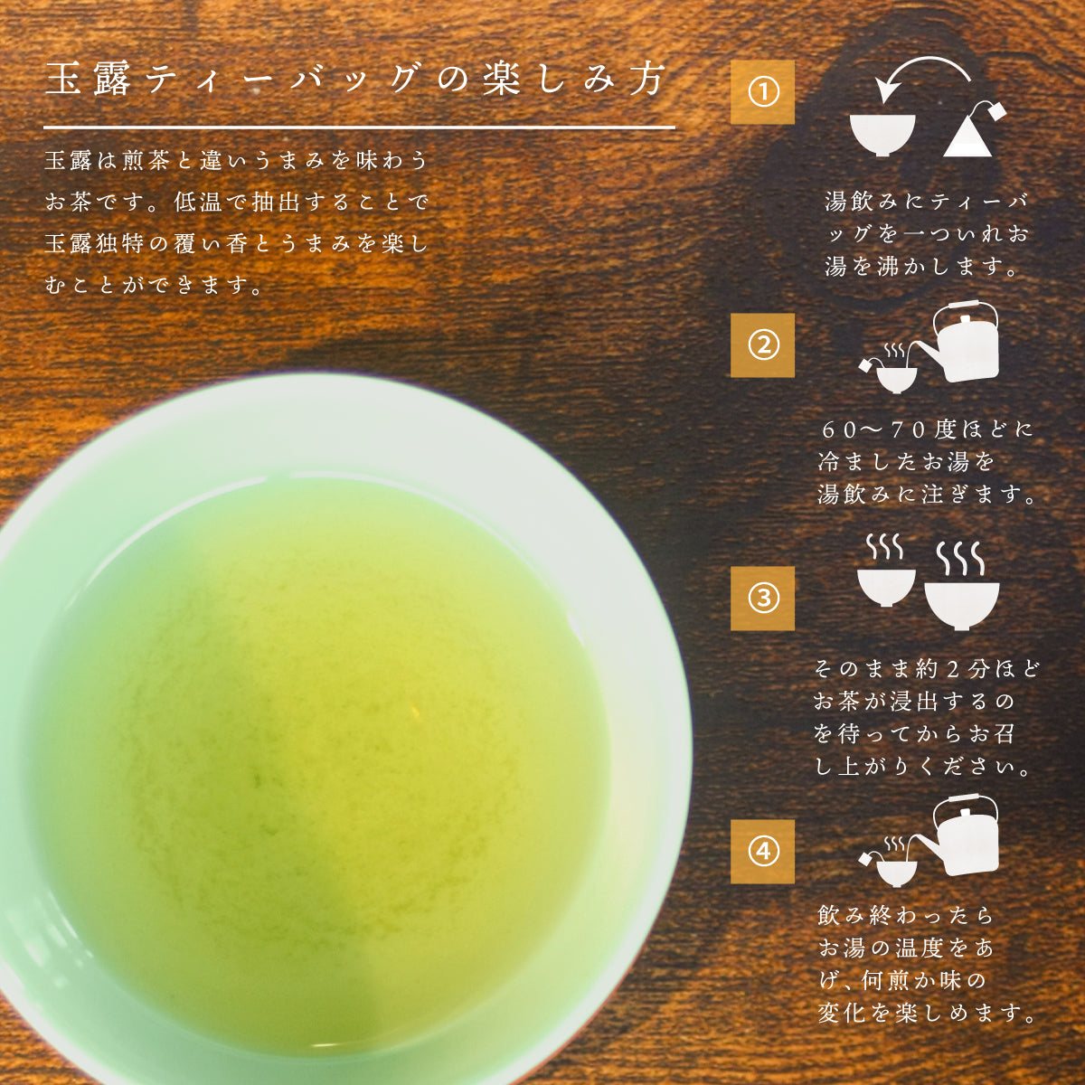 玉露 ティーバッグ 3gx30個 お得用 鹿児島玉露粉茶使用